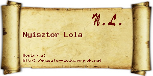 Nyisztor Lola névjegykártya